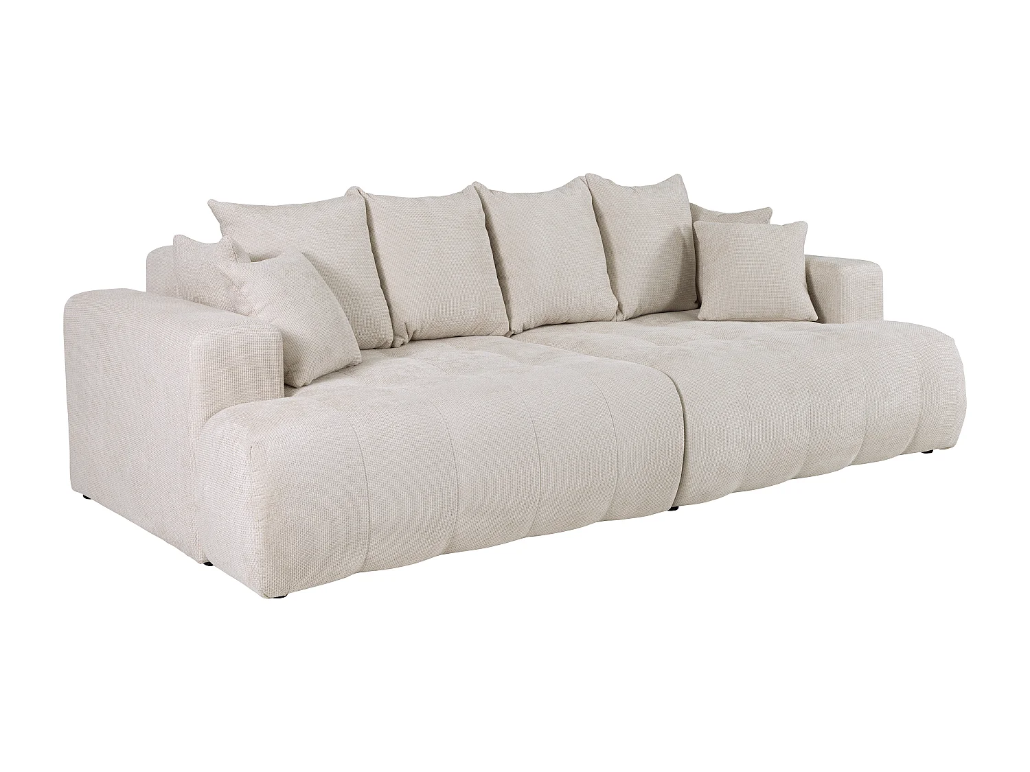 Canapé 4 places confort assise profonde en tissu texturé beige MOTINO