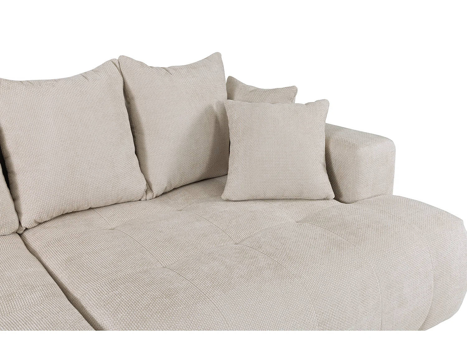 Canapé 4 places confort assise profonde en tissu texturé beige MOTINO