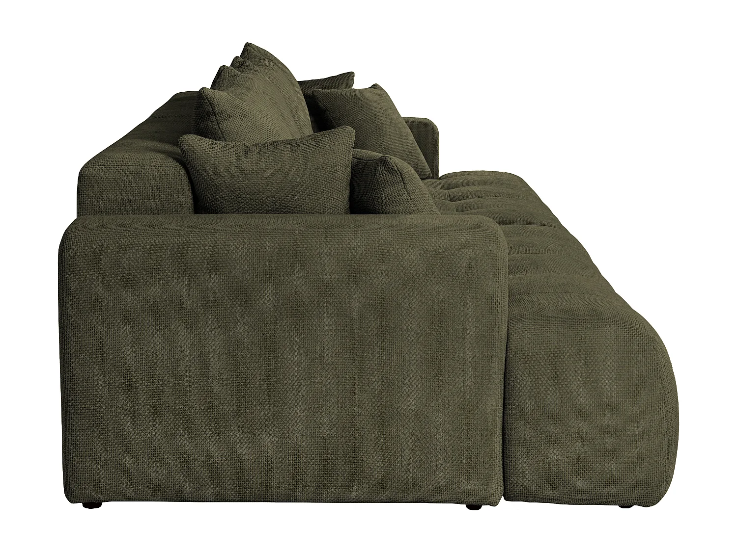 4-sitsig soffa med djupa, bekväma sitsar i grönt texturerat tyg MOTINO