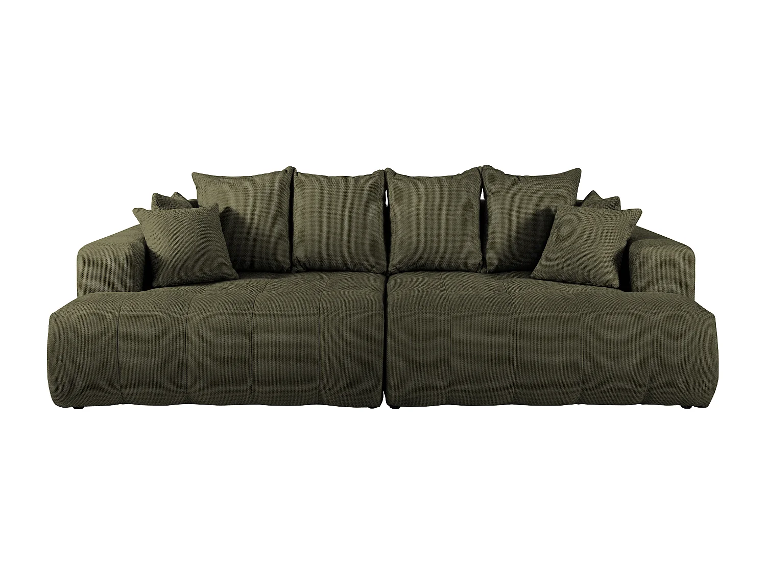 4-sitsig soffa med djupa, bekväma sitsar i grönt texturerat tyg MOTINO