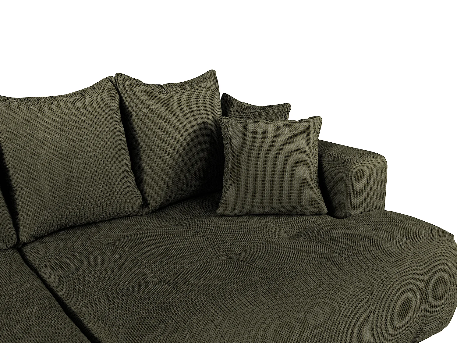 4-sitsig soffa med djupa, bekväma sitsar i grönt texturerat tyg MOTINO