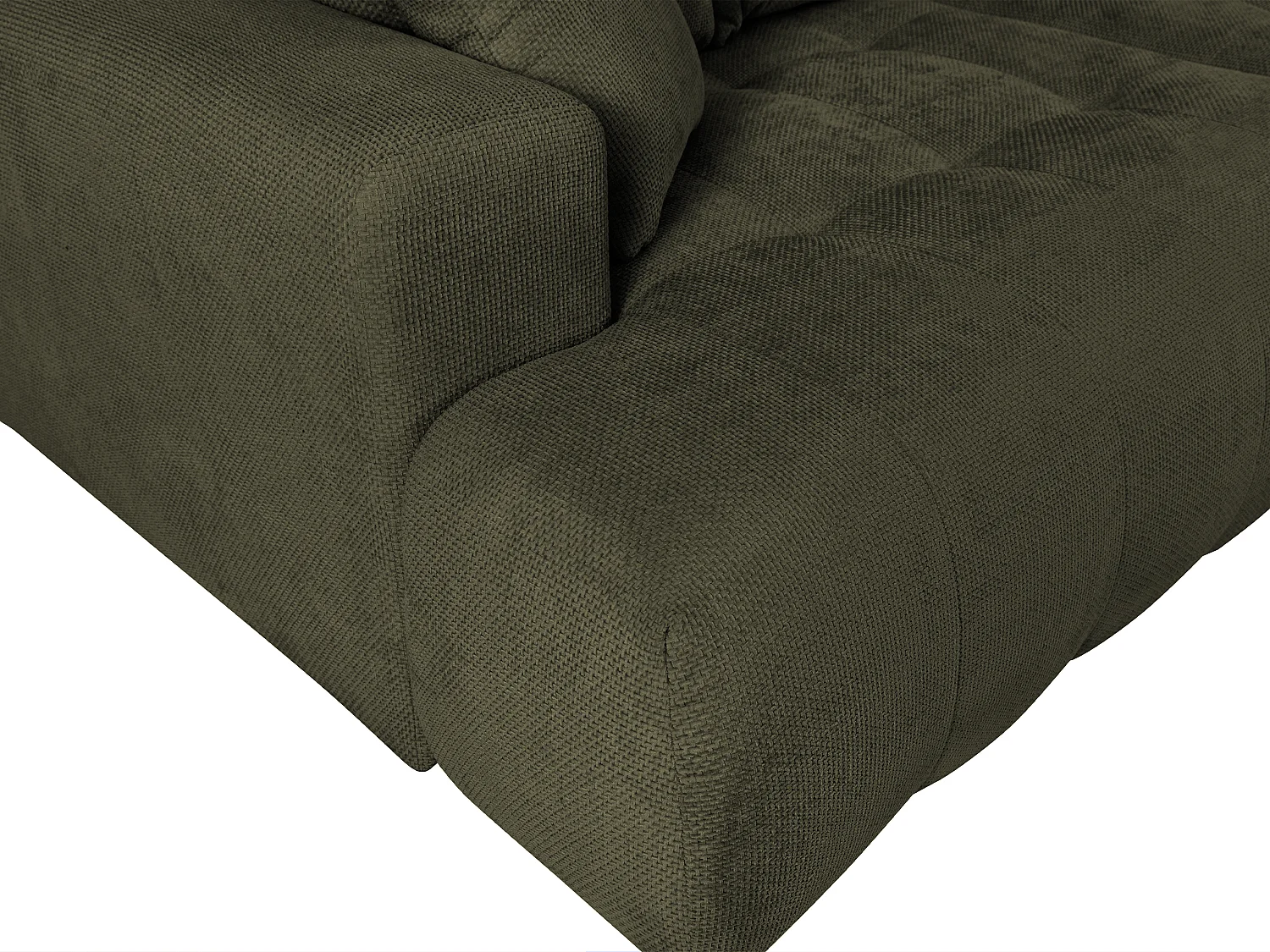 4-sitsig soffa med djupa, bekväma sitsar i grönt texturerat tyg MOTINO