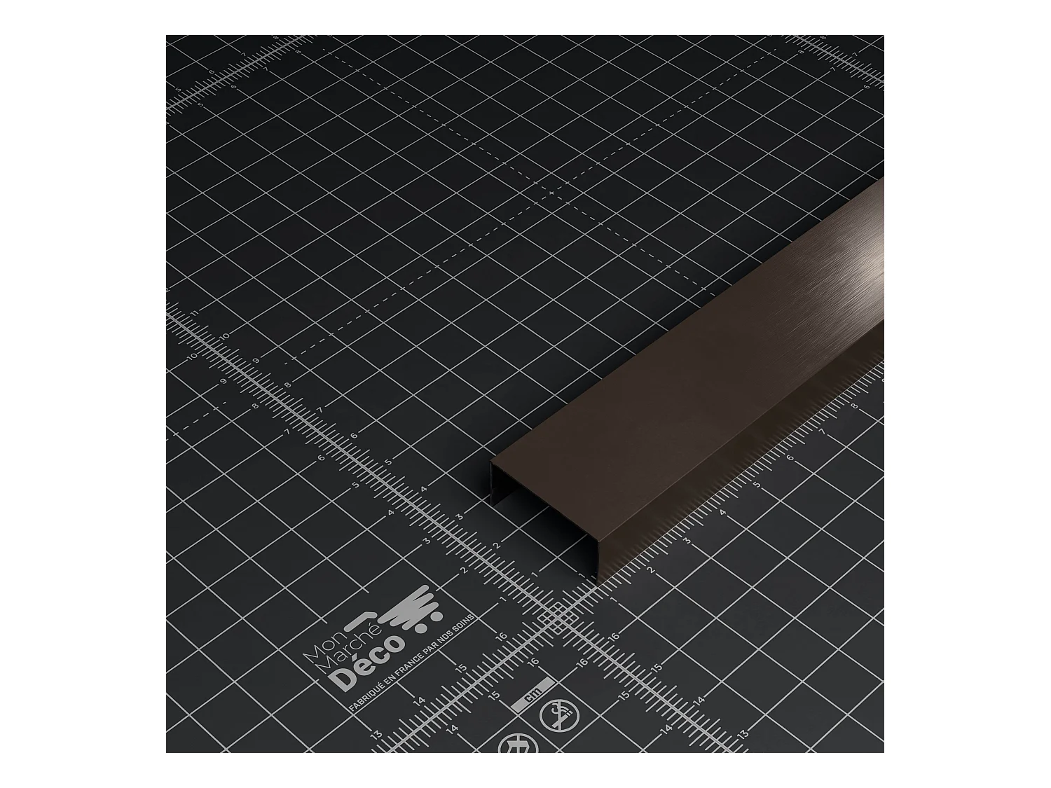 Profilé U Décoratif pour Panneau Tasseau Bois - Gris Foncé - 1 m