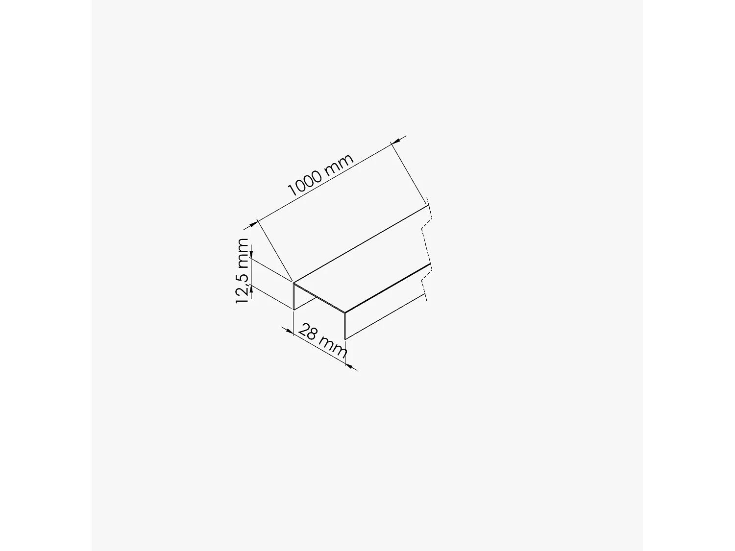 Profilé U Décoratif pour Panneau Tasseau Bois - Gris Foncé - 1 m