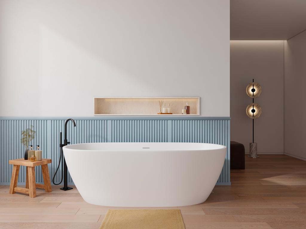Freistehende Badewanne - 217 l - Acryl - 180 x 75 x 57 cm - Weiß - SAROFA günstig online kaufen