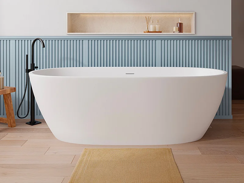 Baignoire îlot blanche - 217 L - Acrylique - 180 x 75 x 57 cm - SAROFA