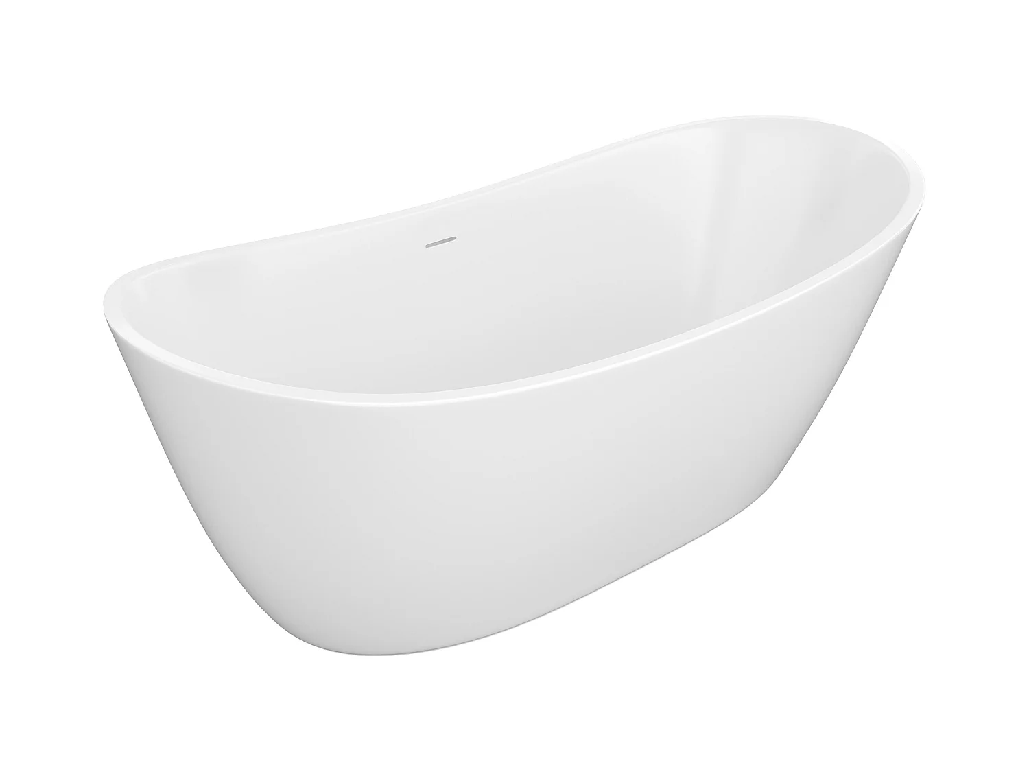 Freistehende Badewanne - 360 l - Acryl - 190 x 89 x 72 cm - Weiß - BORAZA