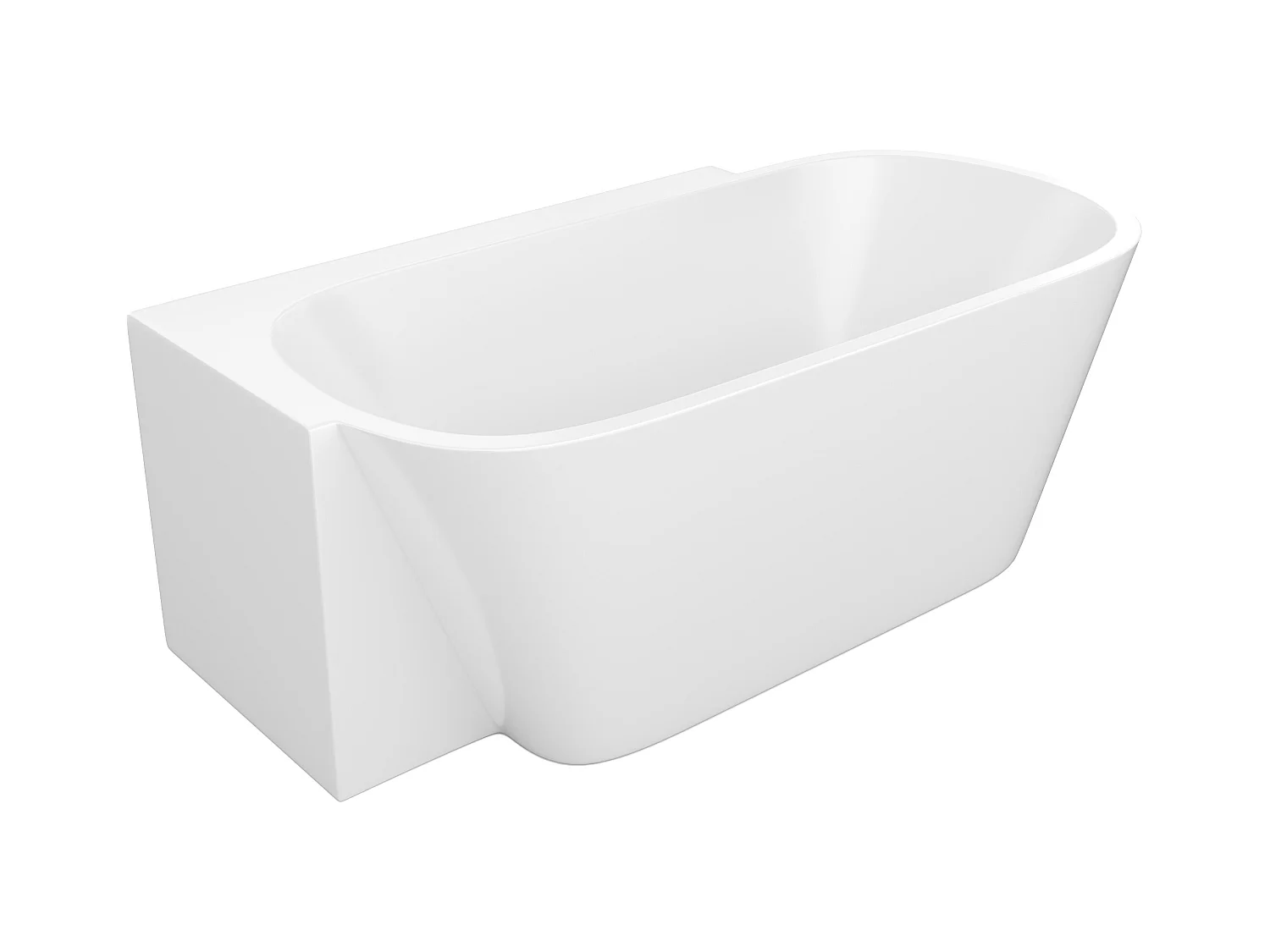 Eckbadewanne - 225 l - Acryl - 160 x 78 x 58 cm - Ecke links - Weiß - RIVASO