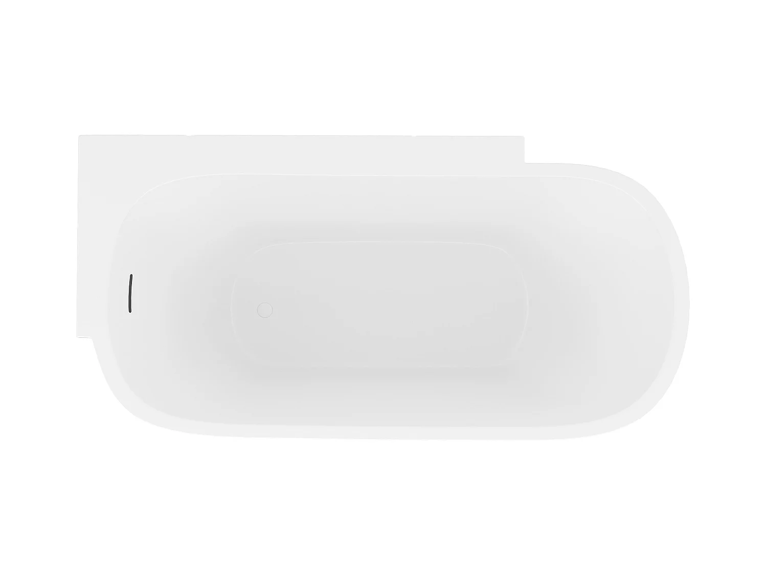 Eckbadewanne - 225 l - Acryl - 160 x 78 x 58 cm - Ecke links - Weiß - RIVASO