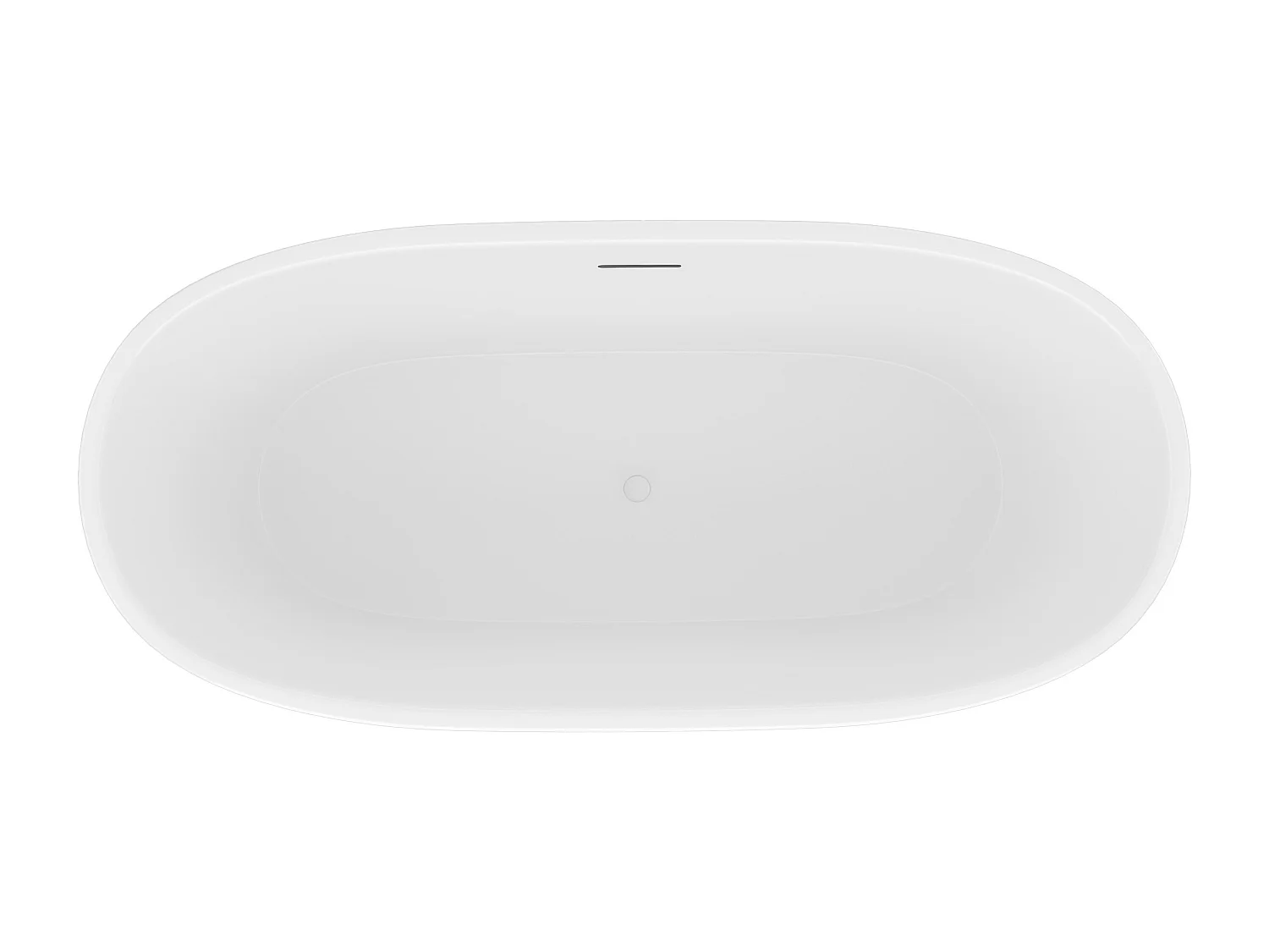 Bañera semi-exenta blanca - 167 L - Acrílico - 130 x 72 x 58 cm - AMOSARI