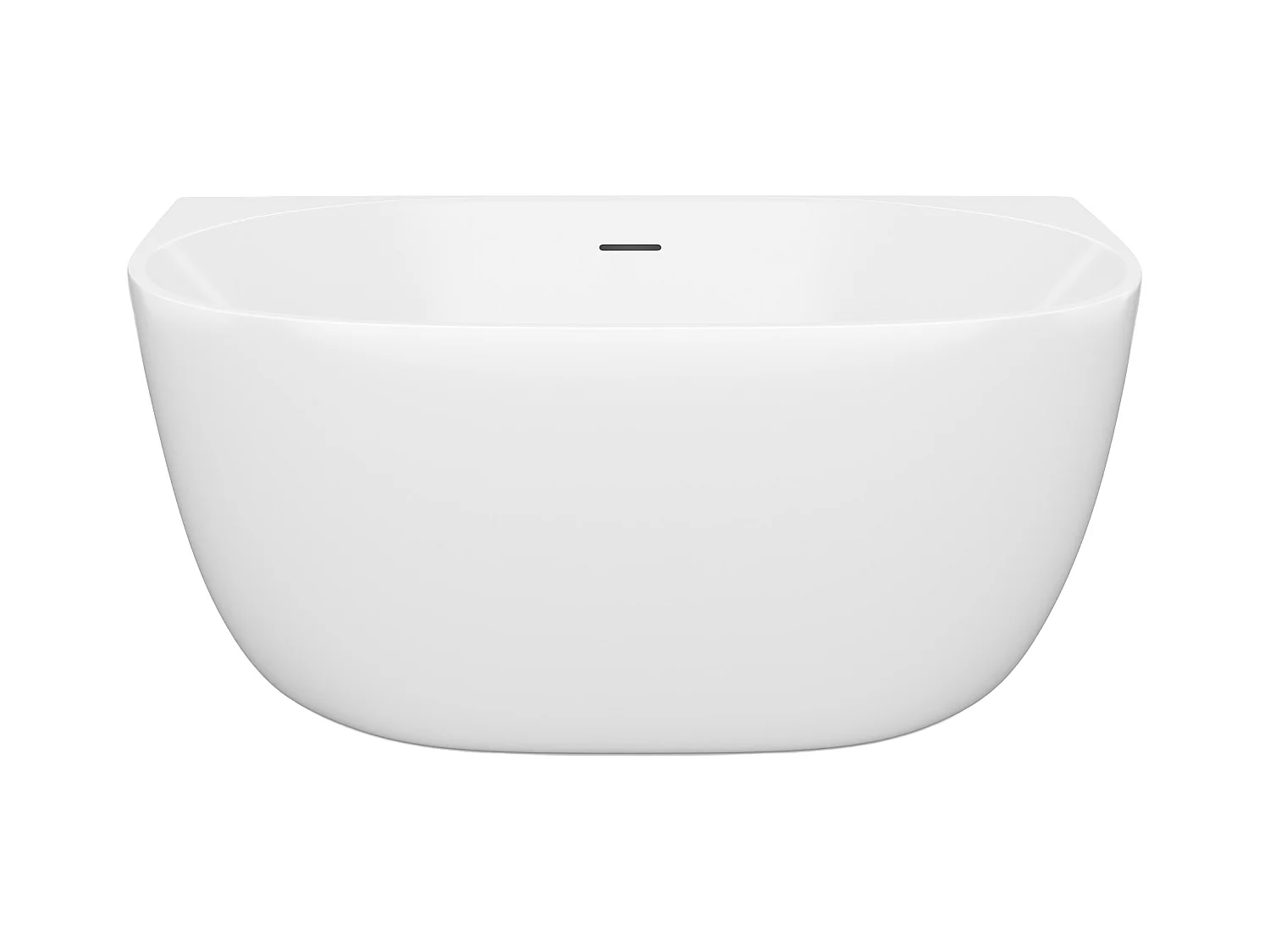 Baignoire semi-îlot blanche - 167 L - Acrylique - 130 x 72 x 58 cm - AMOSARI