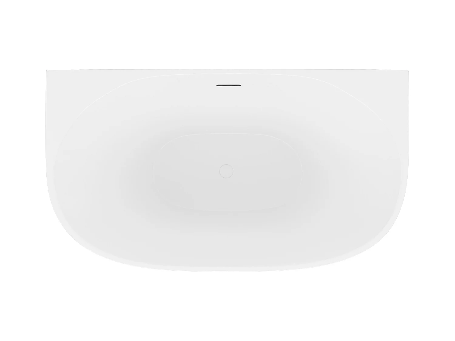 Baignoire semi-îlot blanche - 167 L - Acrylique - 130 x 72 x 58 cm - AMOSARI