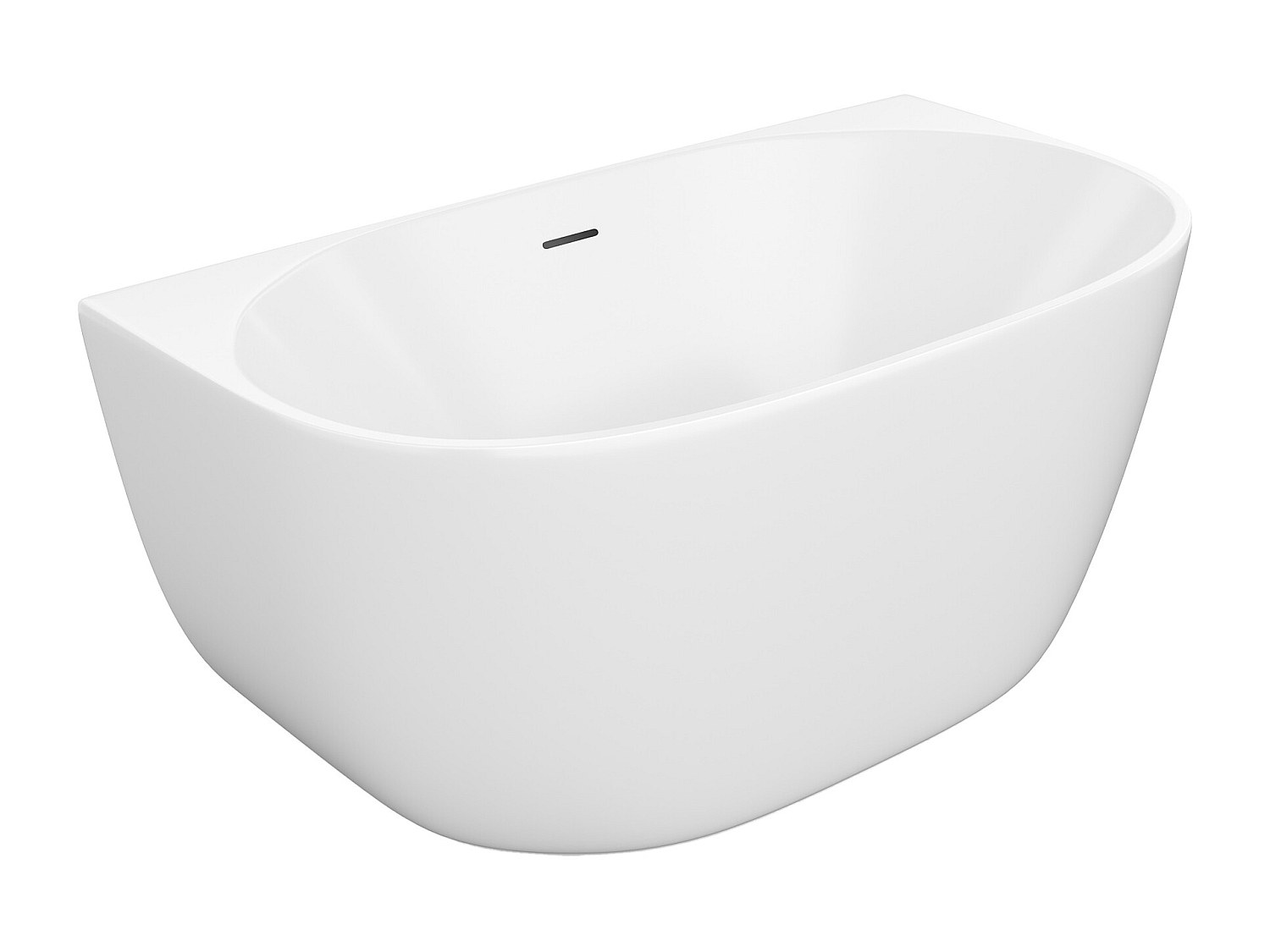 Halb freistehende Badewanne - 167 l - Acryl - 130 x 72 x 58 cm - Weiß - AMO günstig online kaufen