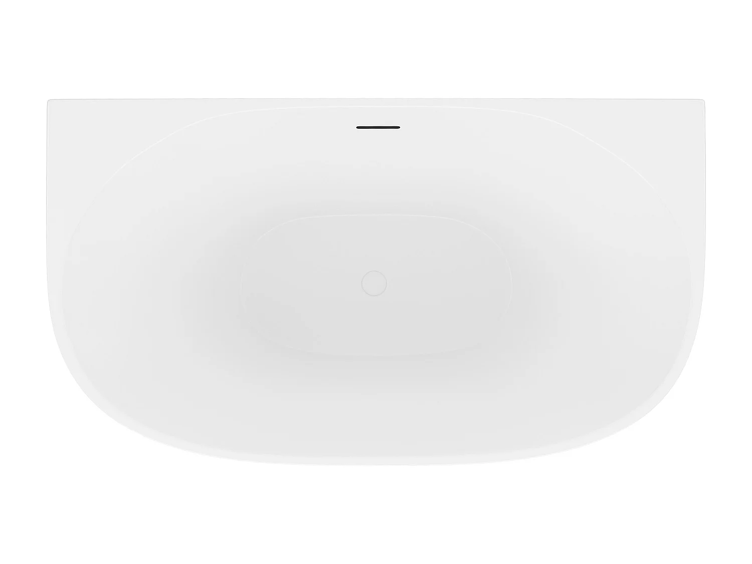 Vasca da bagno semi-freestanding bianca 167 litri 130 x 72 x 58 cm Acrilico - AMOSARI