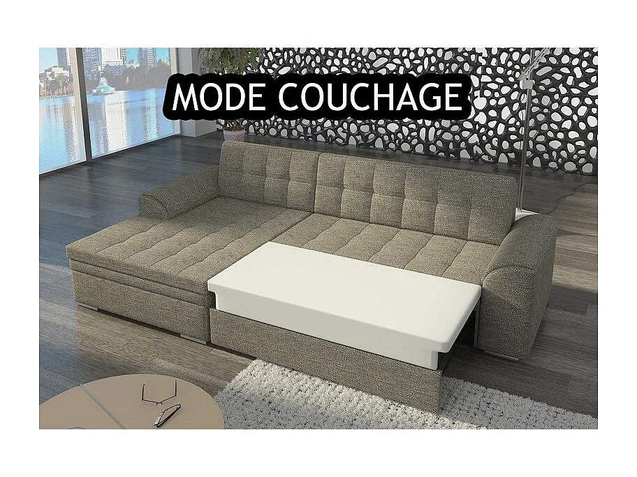 Canapé Convertible "Dubaï" 270cm Angle Gauche Noir