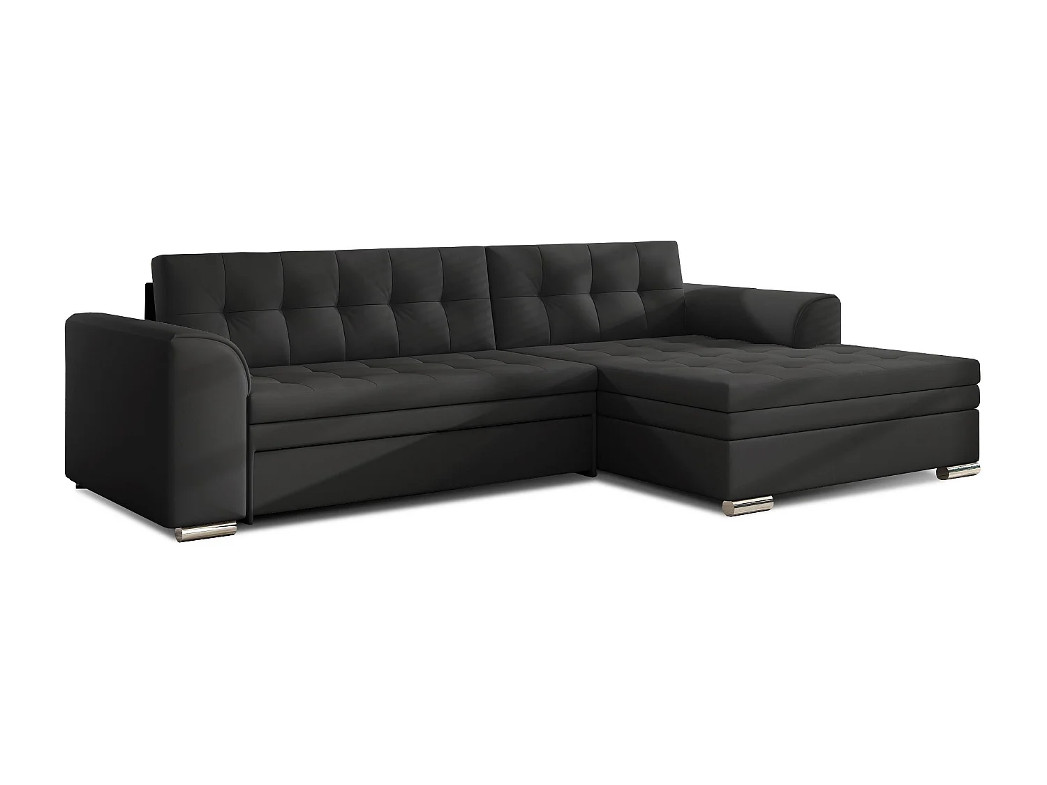 Canapé Convertible "Dubaï" 270cm Angle Droit Noir