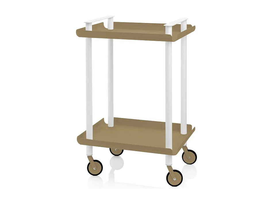 DON HIERRO - Carrito auxiliar LEKY, armazón blanco, 2 estantes. Multifuncional, práctico y decorativo-