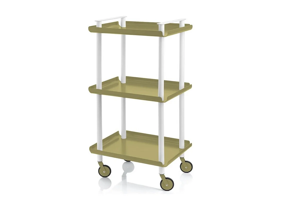 DON HIERRO - Carrito auxiliar LEKY, armazón blanco, 3 estantes. Multifuncional, práctico y decorativo-