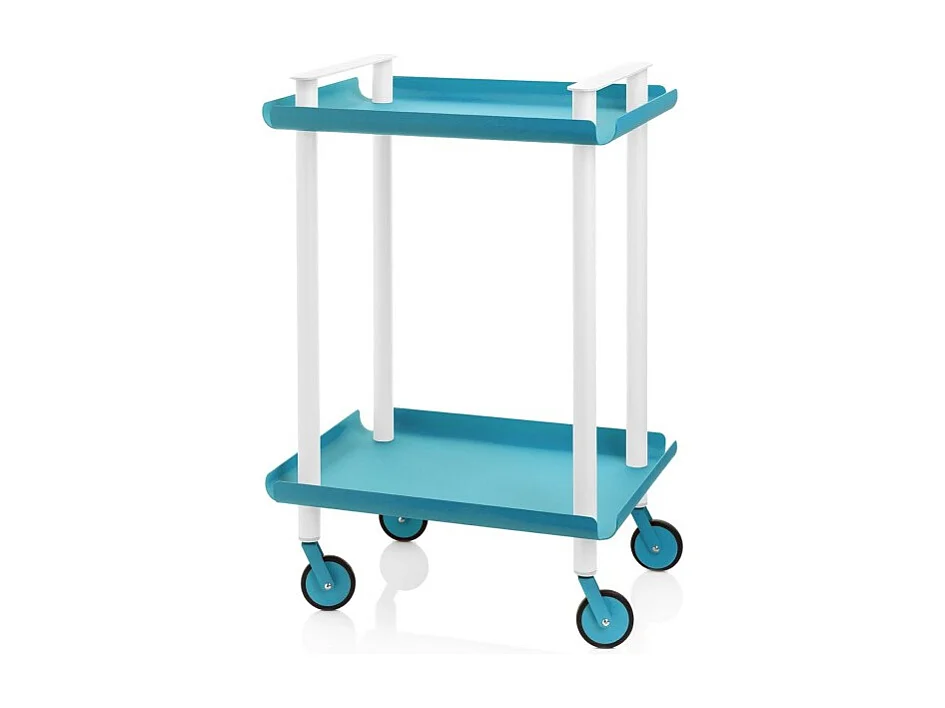 DON HIERRO - Carrito auxiliar LEKY, armazón blanco, 2 estantes. Multifuncional, práctico y decorativo-