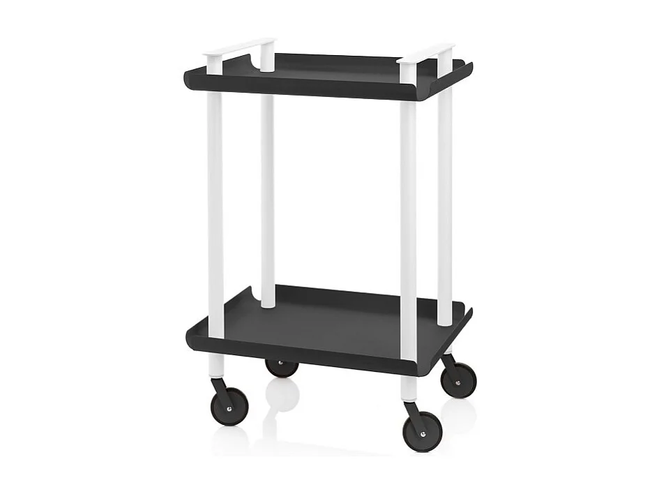 DON HIERRO - Carrito auxiliar LEKY, armazón blanco, 2 estantes. Multifuncional, práctico y decorativo-