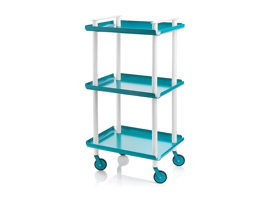 DON HIERRO - Carrito auxiliar LEKY, armazón blanco, 3 estantes. Multifuncional, práctico y decorativo-