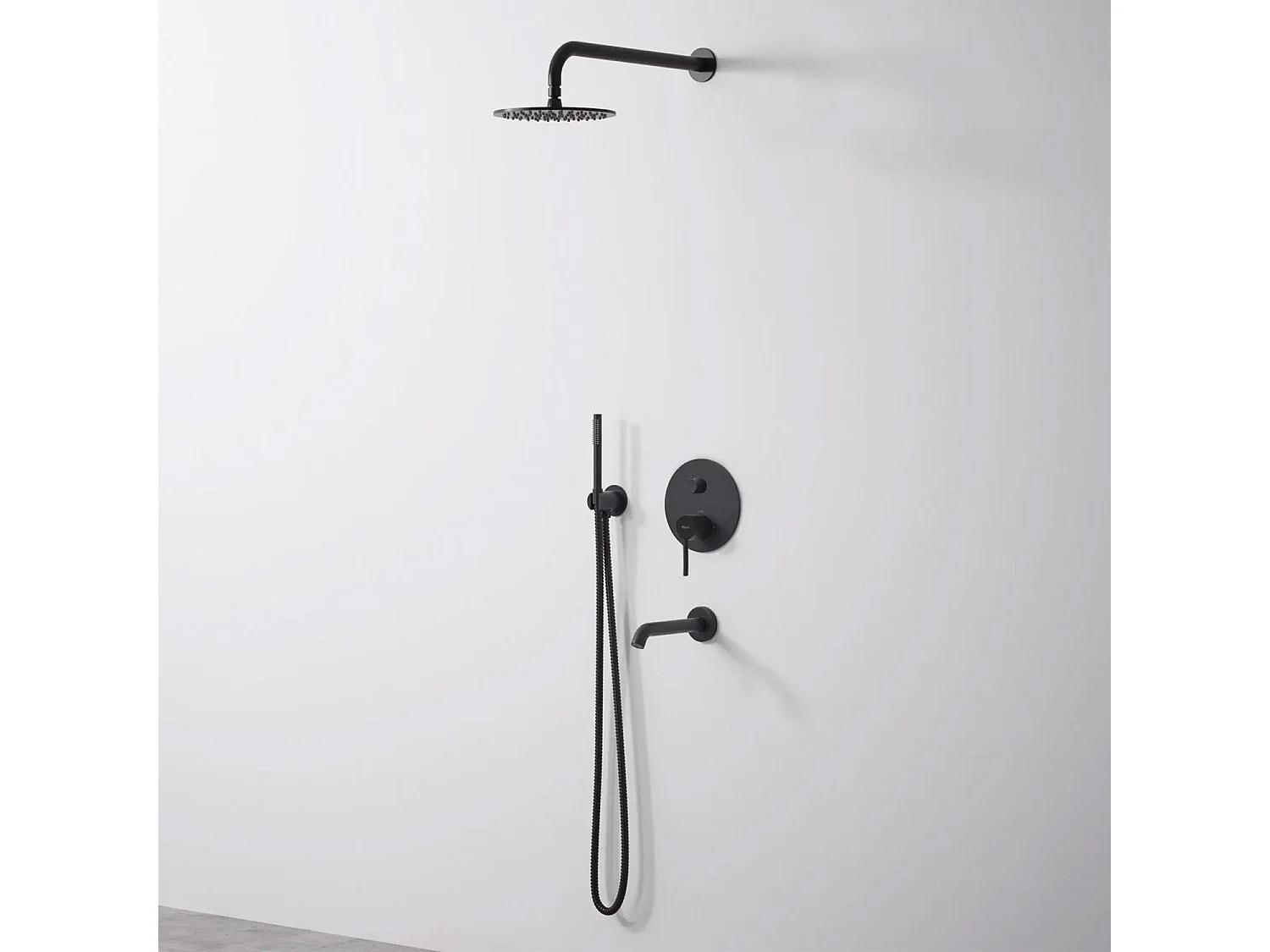 Set Da Vasca-Doccia Da Incasso Rea Lungo Black