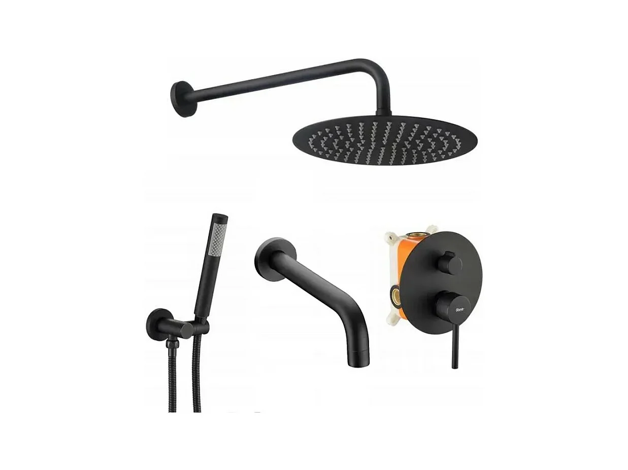 Inbouw Regendoucheset Rea Lungo 0 Black