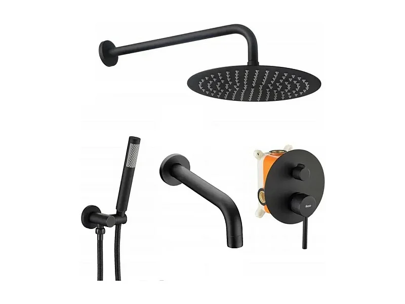 Colonne De Douche-Baignoire Encastrée Rea Lungo Black