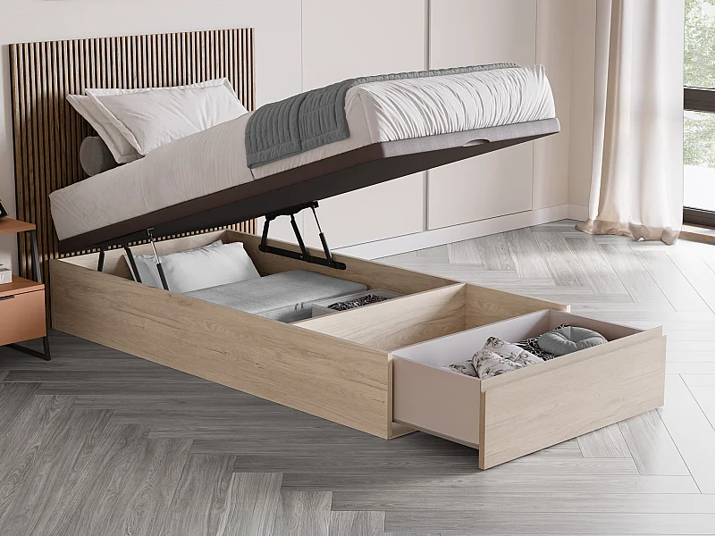 Canapé cama con cajón 90 x 200 cm - Natural claro - HESTIA de YSMÉE