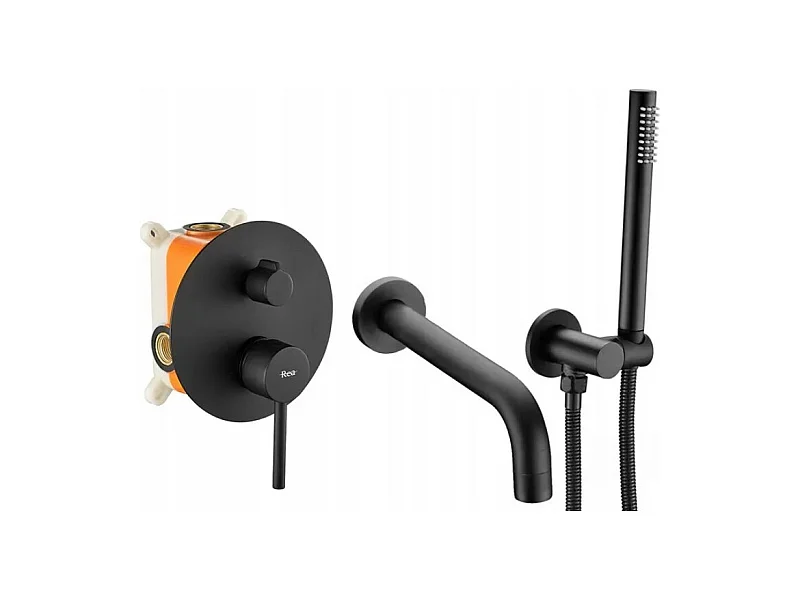 Torneira Oculta Para Banheira Rea Lungo Black + Box