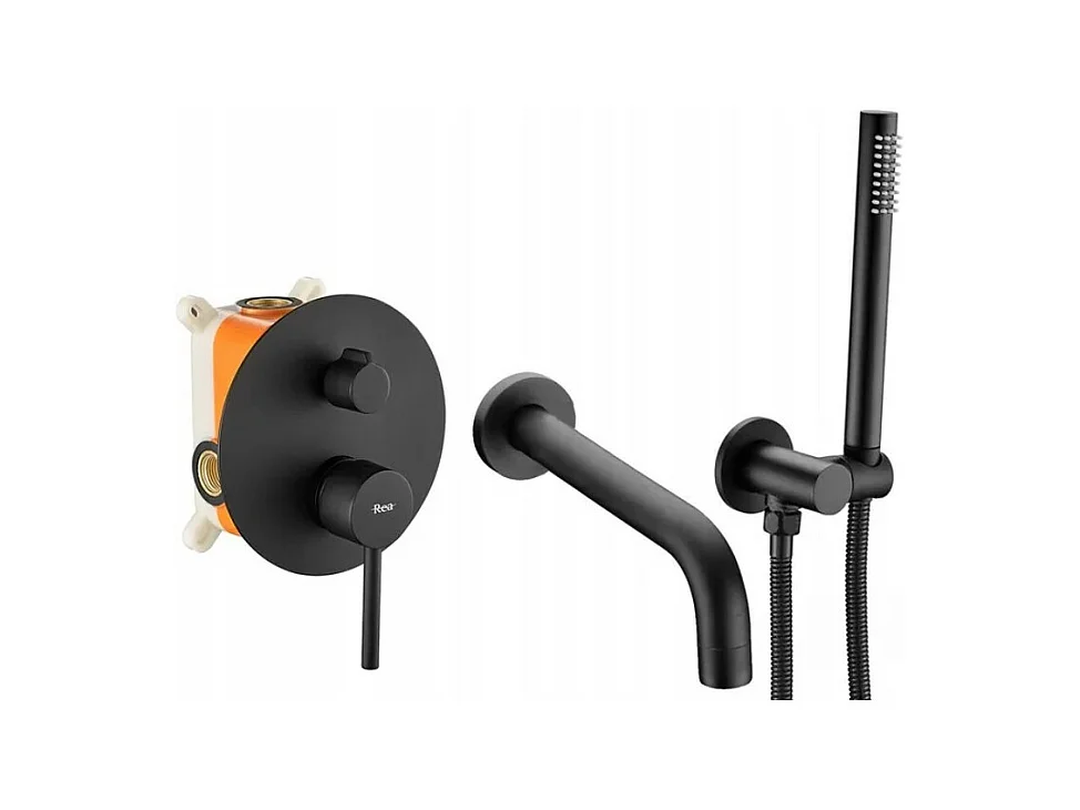 Robinet De Baignoire Encastré Rea Lungo Black + Box