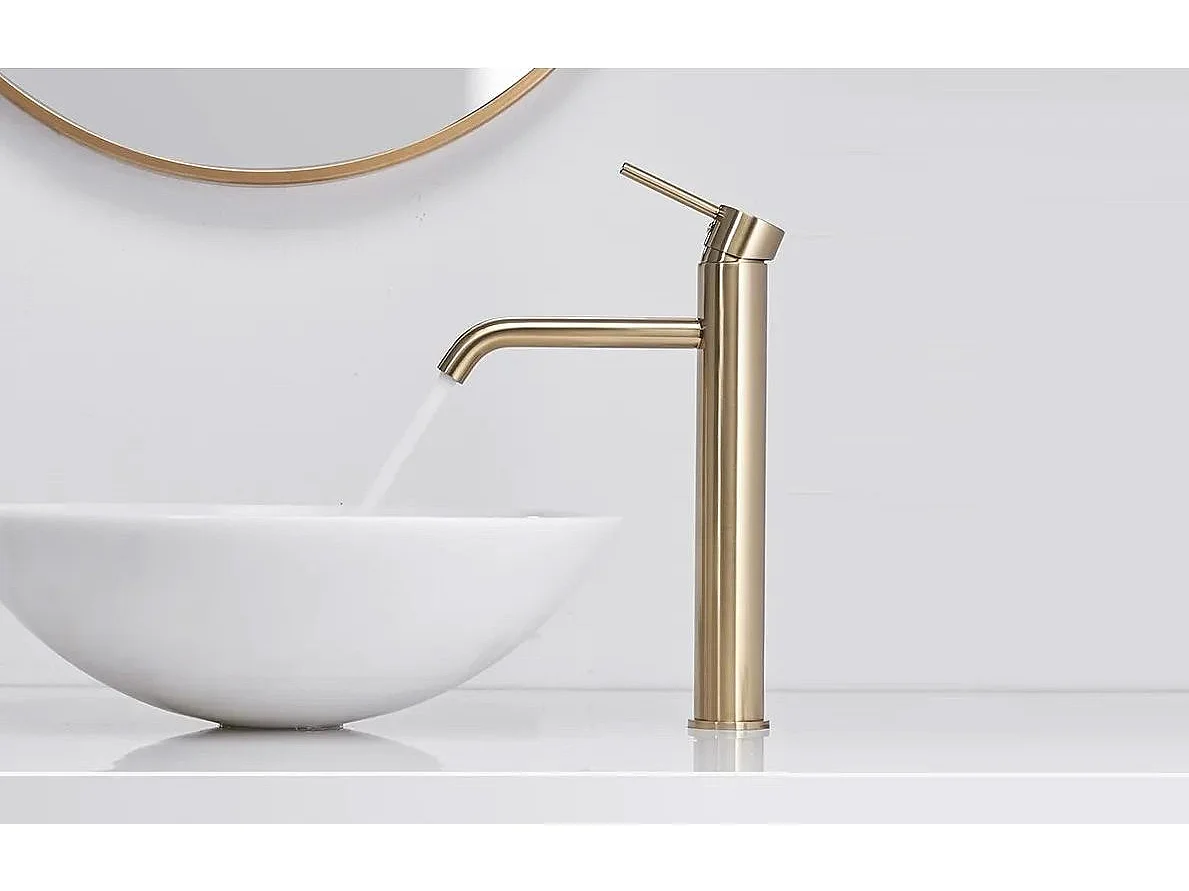 Robinet de lavabo Rea Lungo L. Gold avec aérateur de tête en céramique