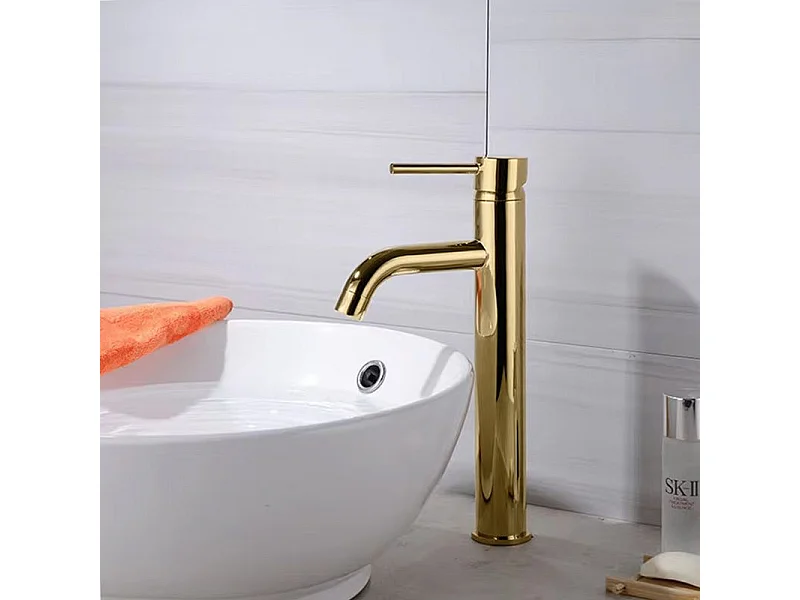 Robinet de lavabo Rea Lungo L. Gold avec aérateur de tête en céramique