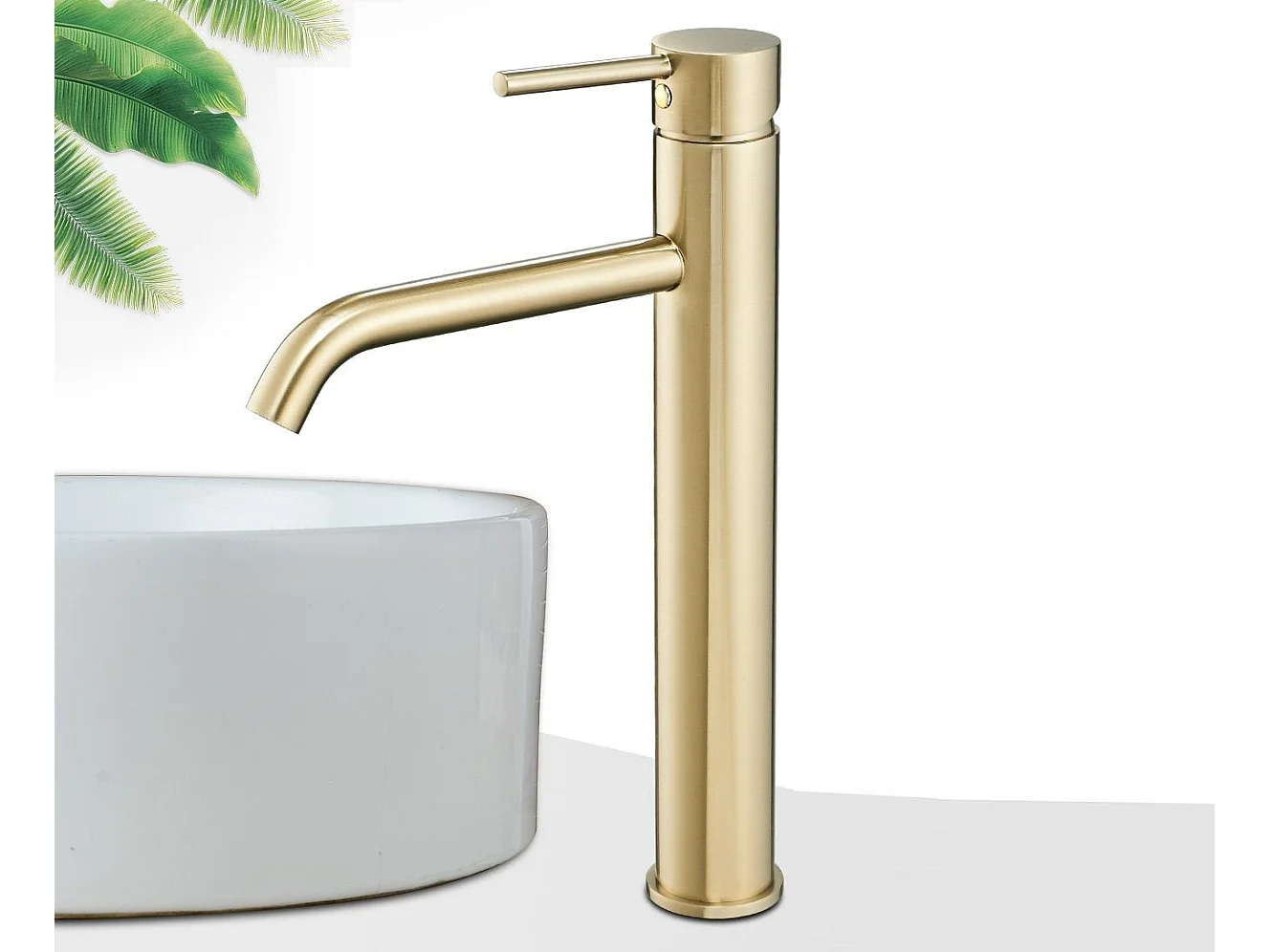 Robinet de lavabo Rea Lungo L. Gold avec aérateur de tête en céramique