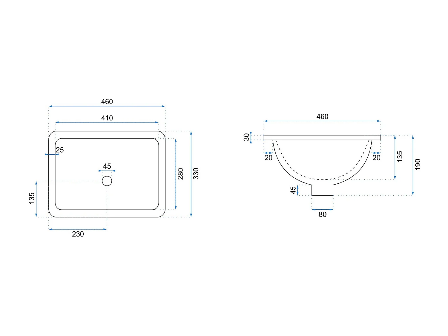 Vasque À Encastrer Rea Adela White