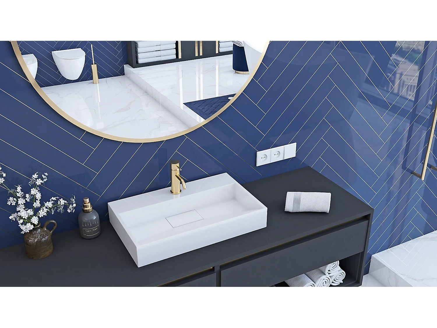 Conglomeraat Wastafel Rea Goya 50 White