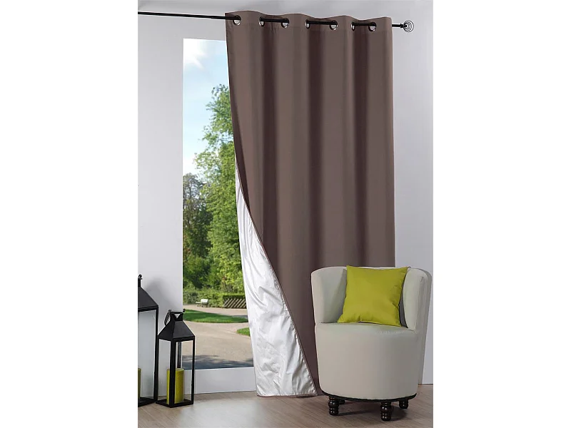 Cortina aislante con ojetes forrada