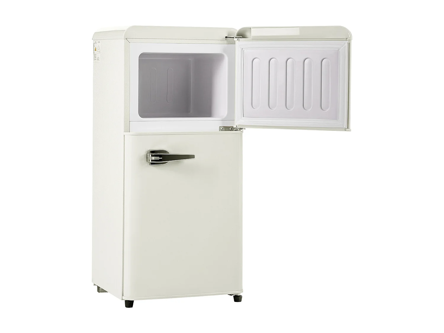 Réfrigérateur rétro. Réfrigérateur-congélateur combiné avec un volume total de 60 litres, un volume de congélateur de 22 litres