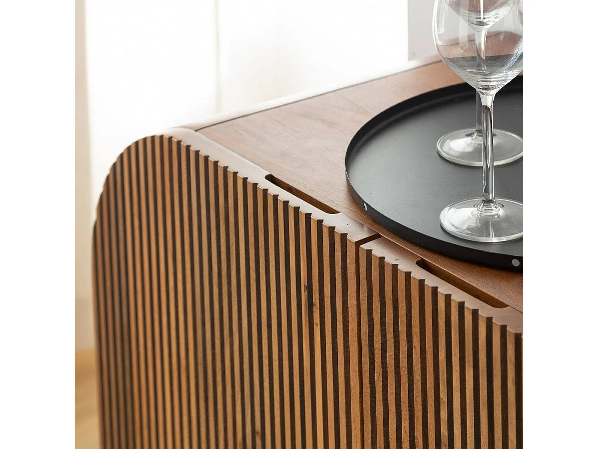 Buffet arrondi en bois de manguier Lise