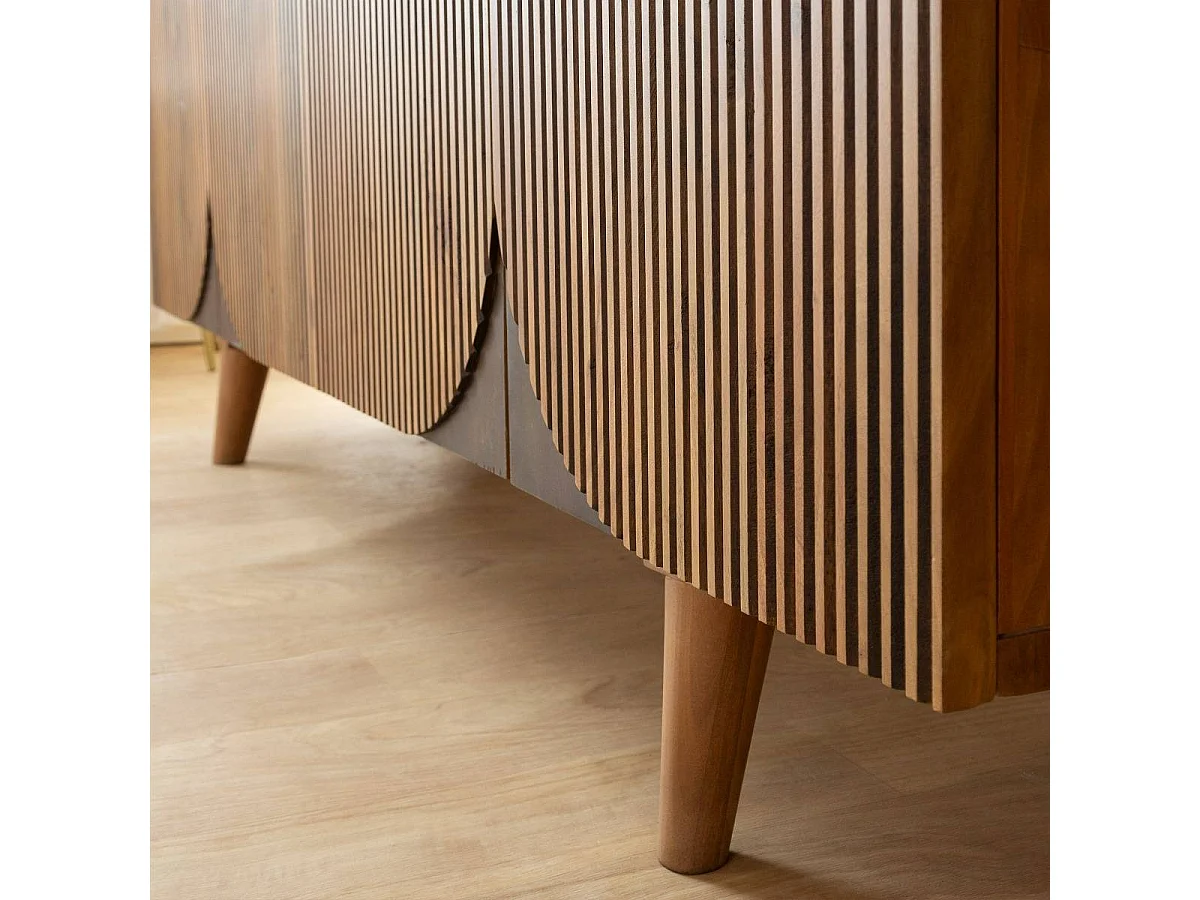 Buffet arrondi en bois de manguier Lise