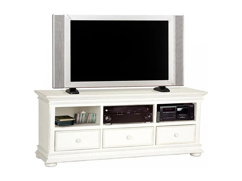 Meuble tv avec 3 rangements MDF Blanc - Harmonie Interior's