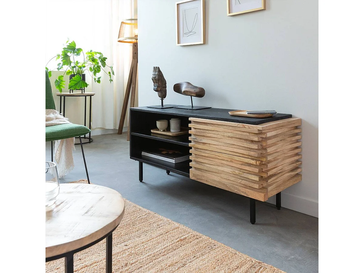 Petit meuble tv en bois de manguier Tino