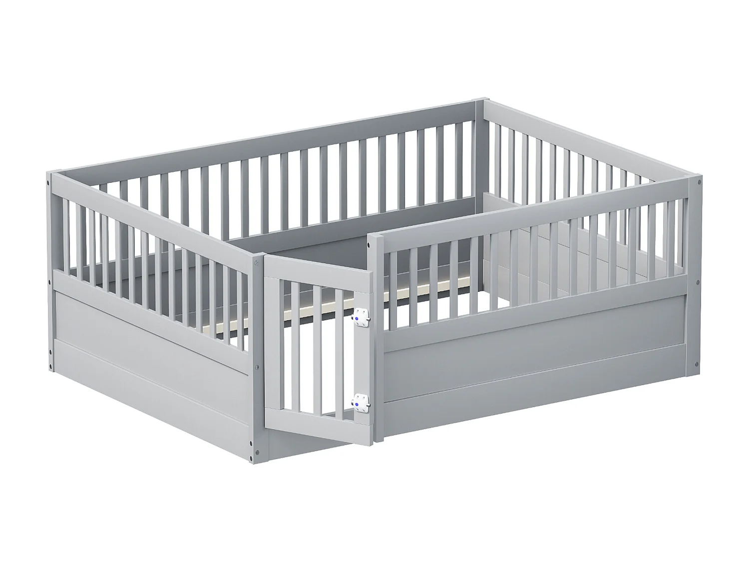 Houten kinderbed 140x200cm met één deur - zonder lattenbodem - Grijs