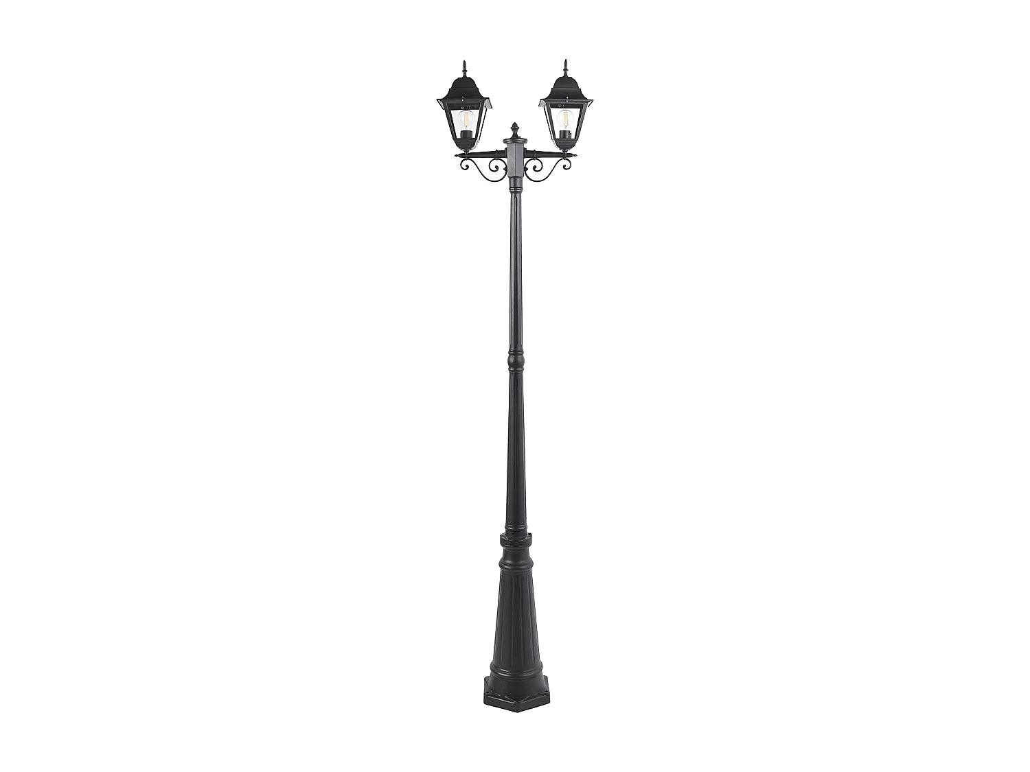 Lampione 2 luci da giardino nero SUKRI