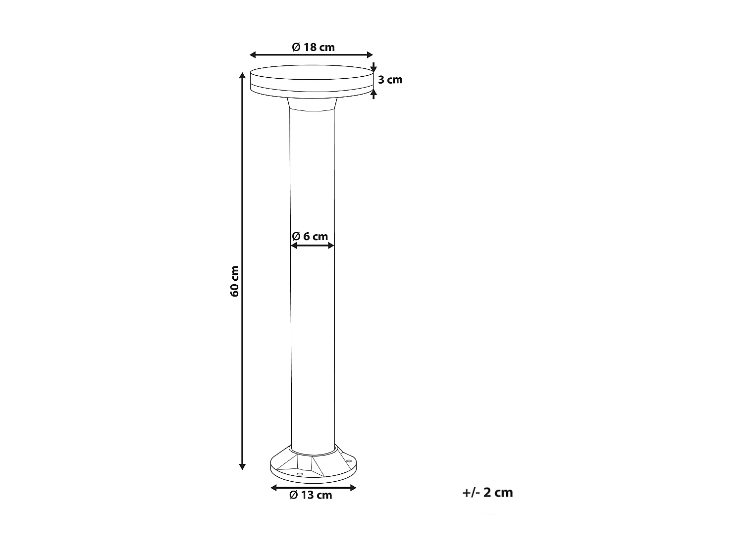 Solar LED Pollerleuchte TARKIO Schwarz