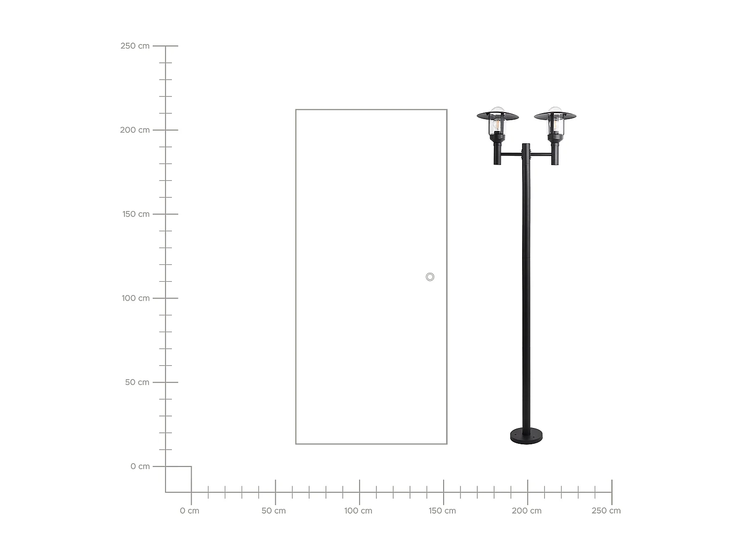 Poste de luz para exterior TIZU Preto