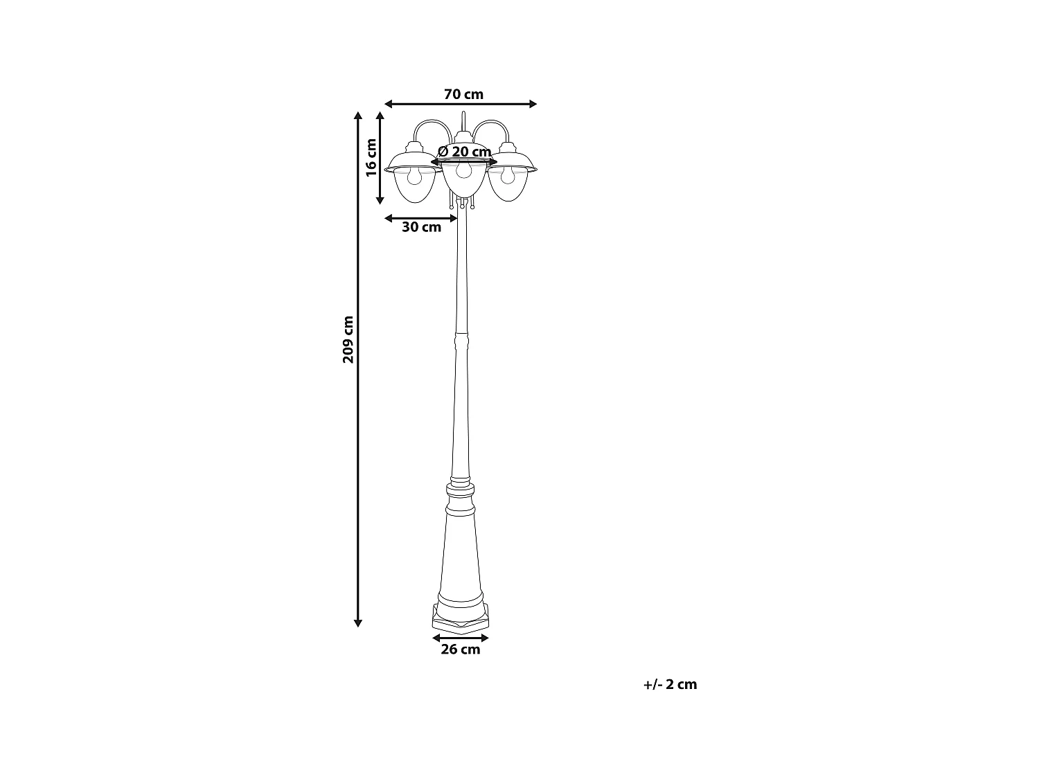 Lampadaire extérieur BANKA Noir