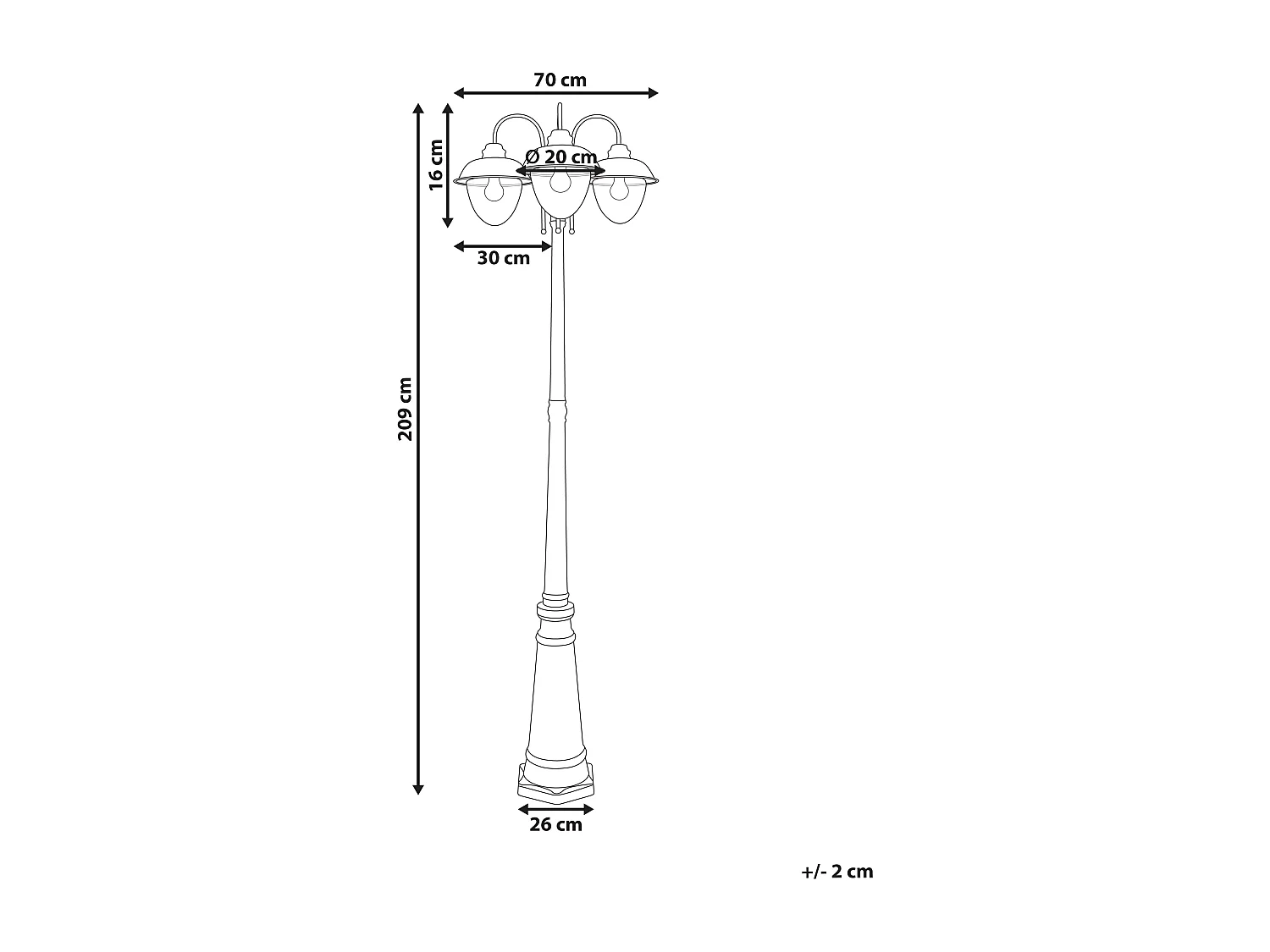 Lampadaire extérieur BANKA Noir
