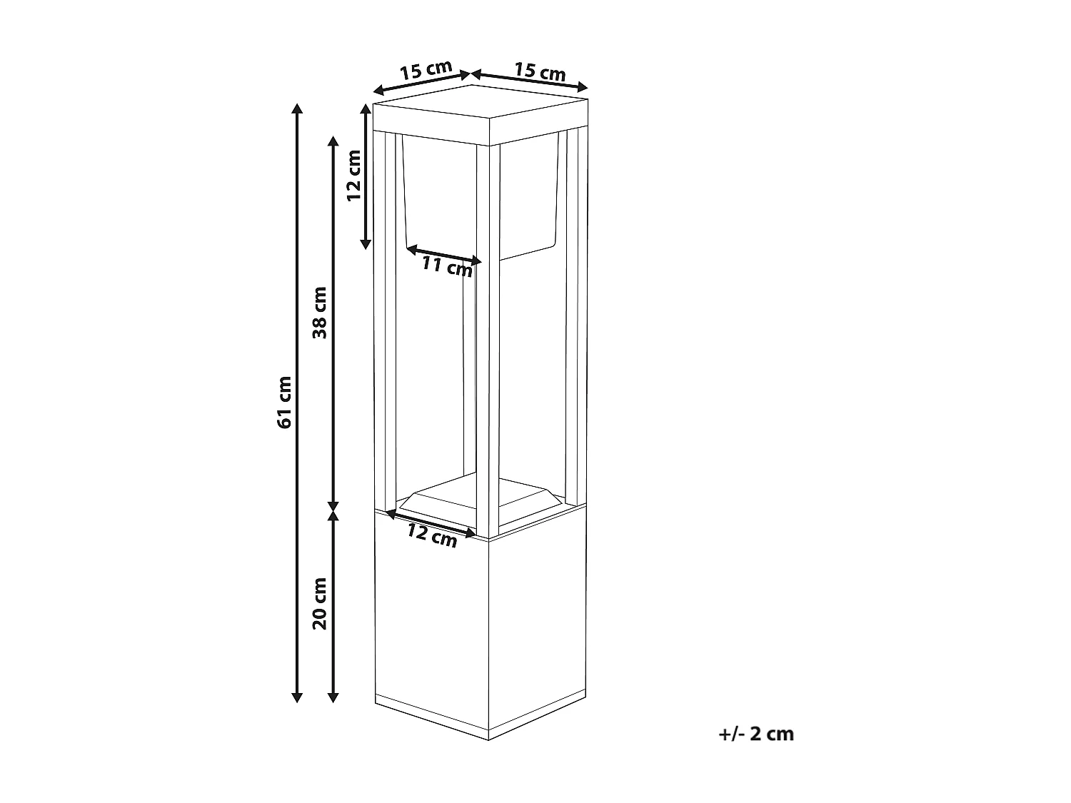 LED paallamp op zonnenergie voor buiten LOON Zwart