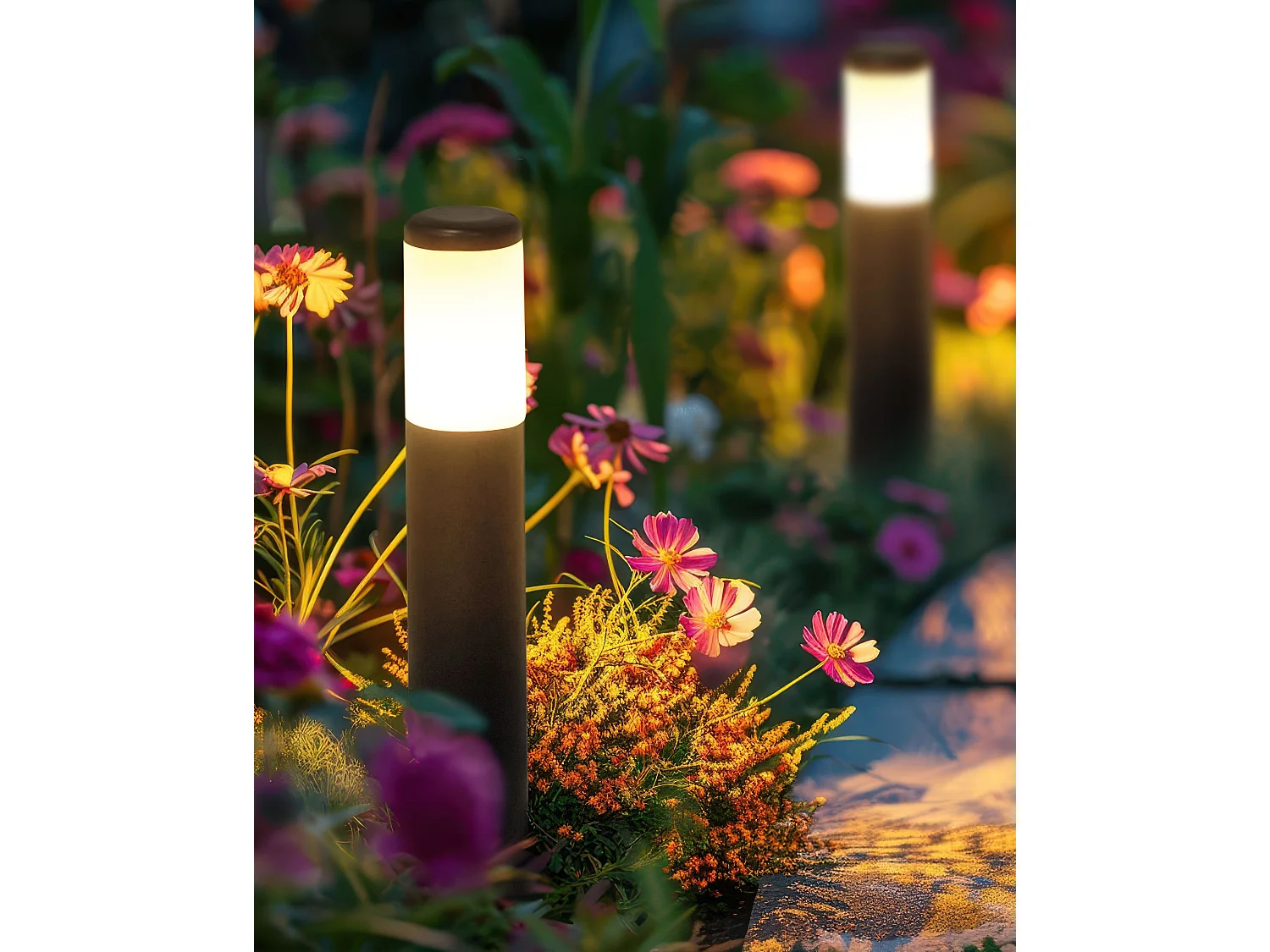 Zestaw 2 lamp stojących ogrodowych GARDNER Czarny